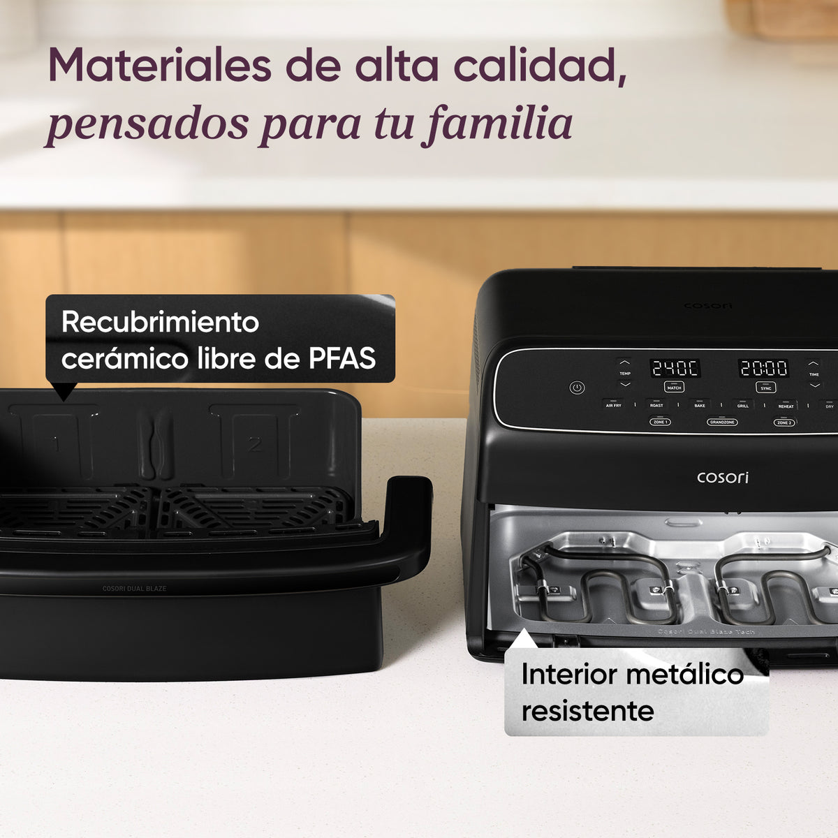 Cosori Air Fryer Dual Blaze Twinfry Compacto 8,6 Litros