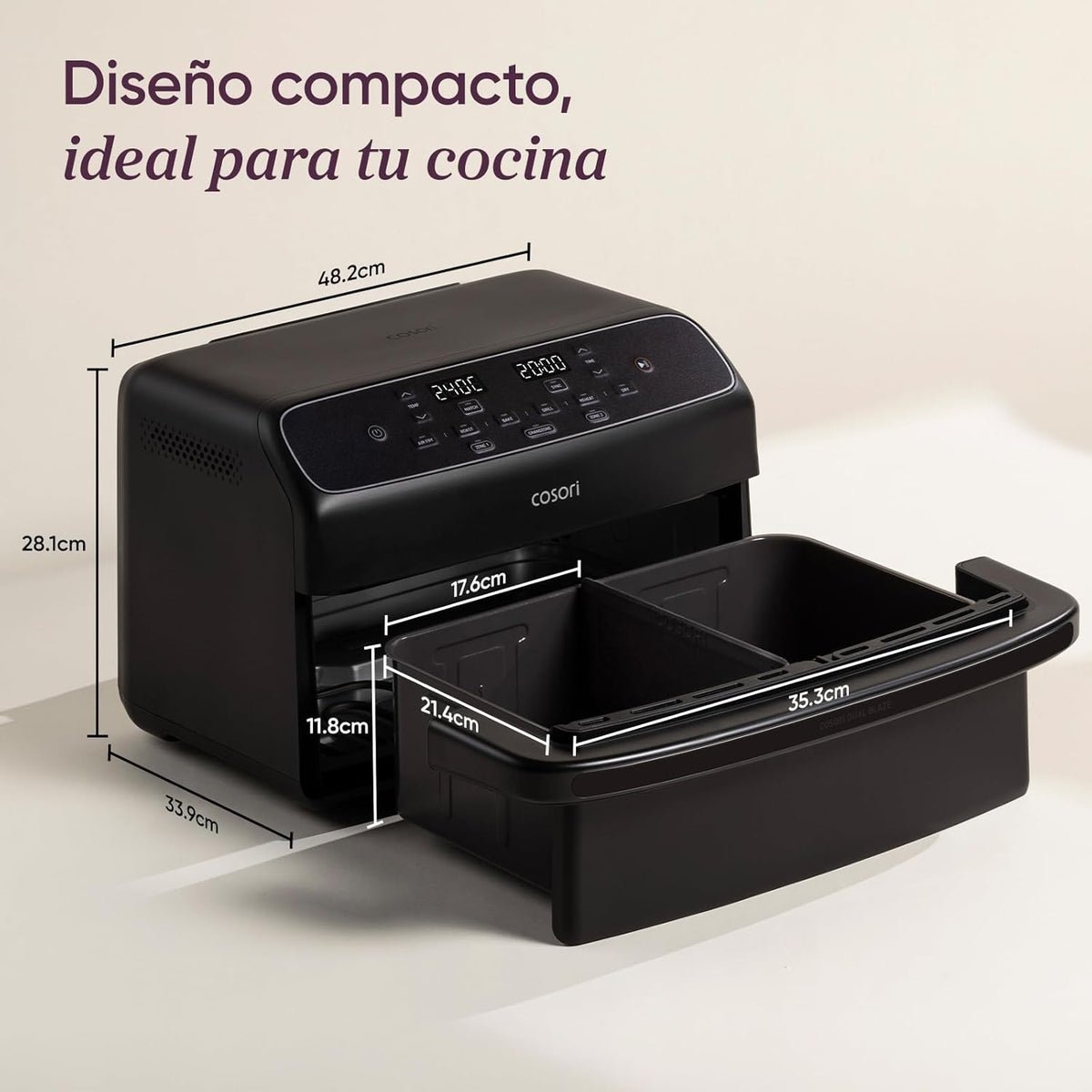 Cosori Air Fryer Dual Blaze Twinfry Compacto 8,6 Litros