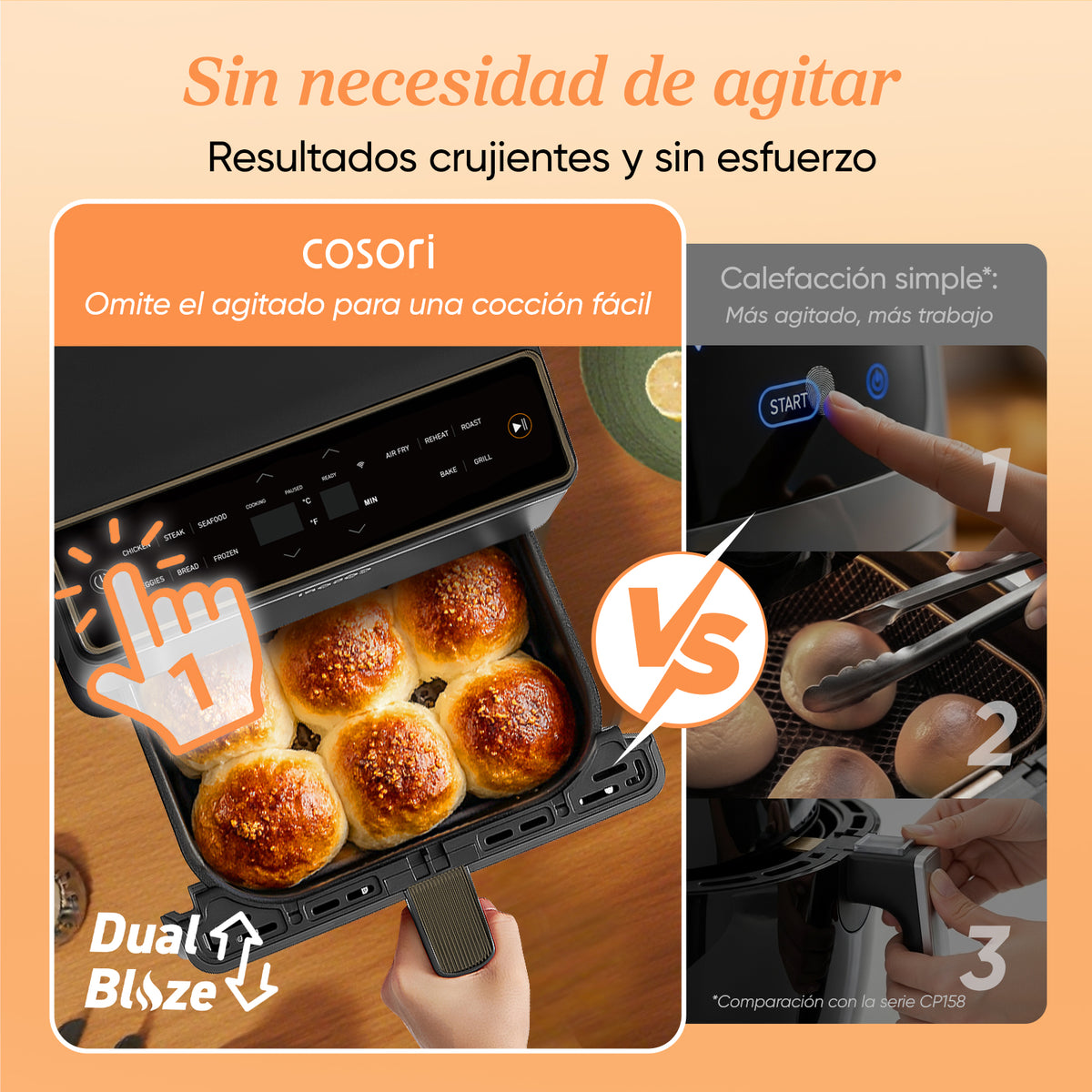 Cosori-Freidora sin Aceite-6,4 Litros-Dual Blaze