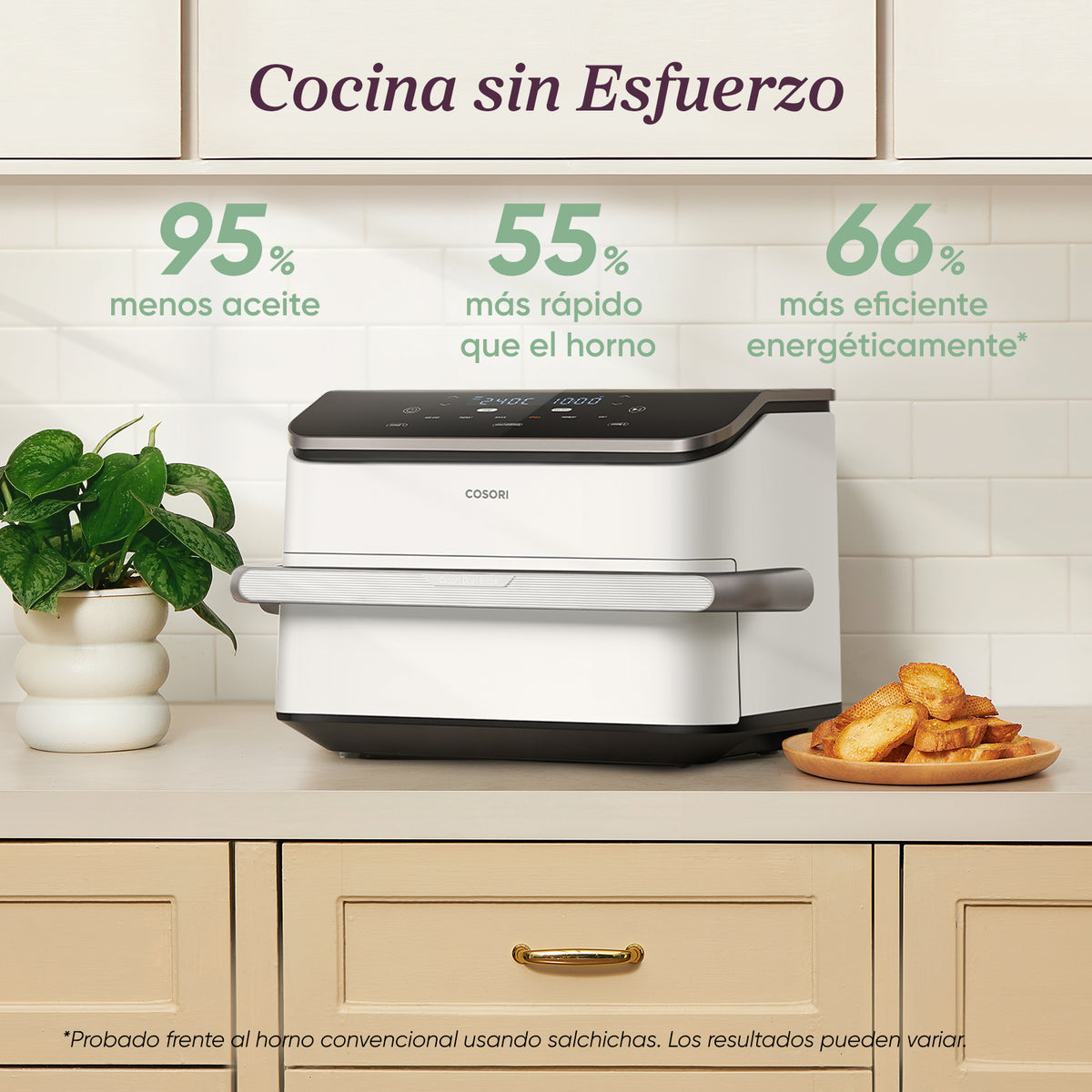 Cosori Freidora de Aire Dual Blaze TwinFry 10 L-Air Fryer Blanca