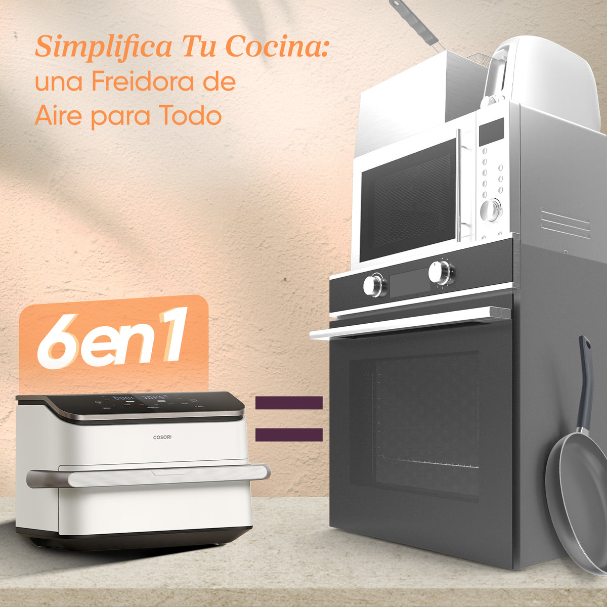 Cosori Freidora de Aire Dual Blaze TwinFry 10 L-Air Fryer Blanca