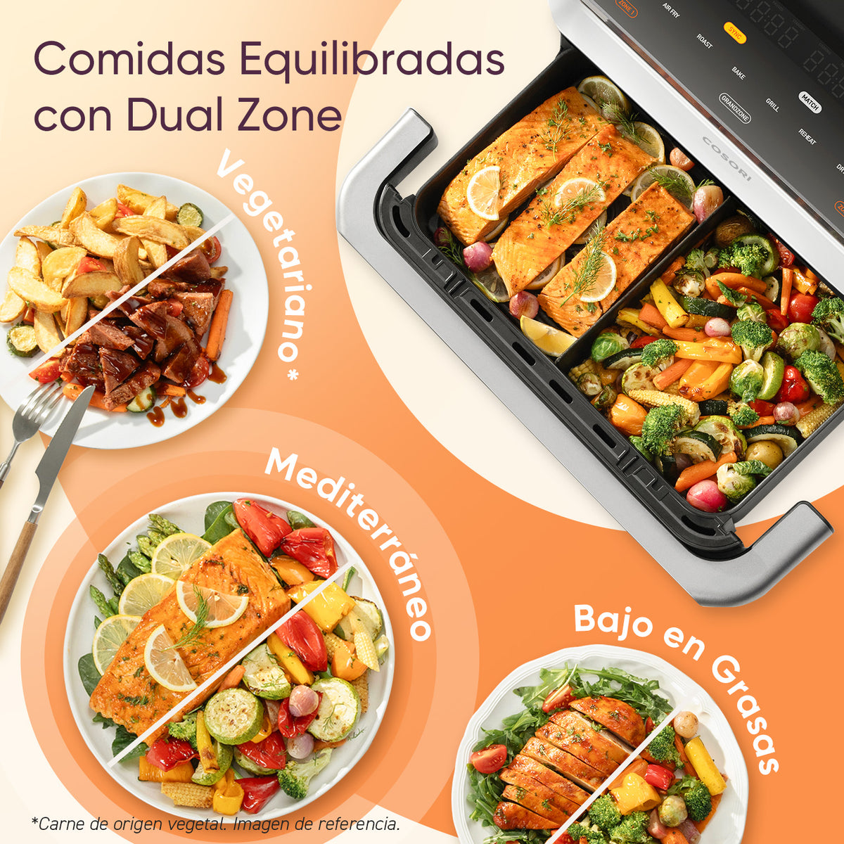 Cosori Freidora de Aire Dual Blaze TwinFry 10 L-Air Fryer Blanca