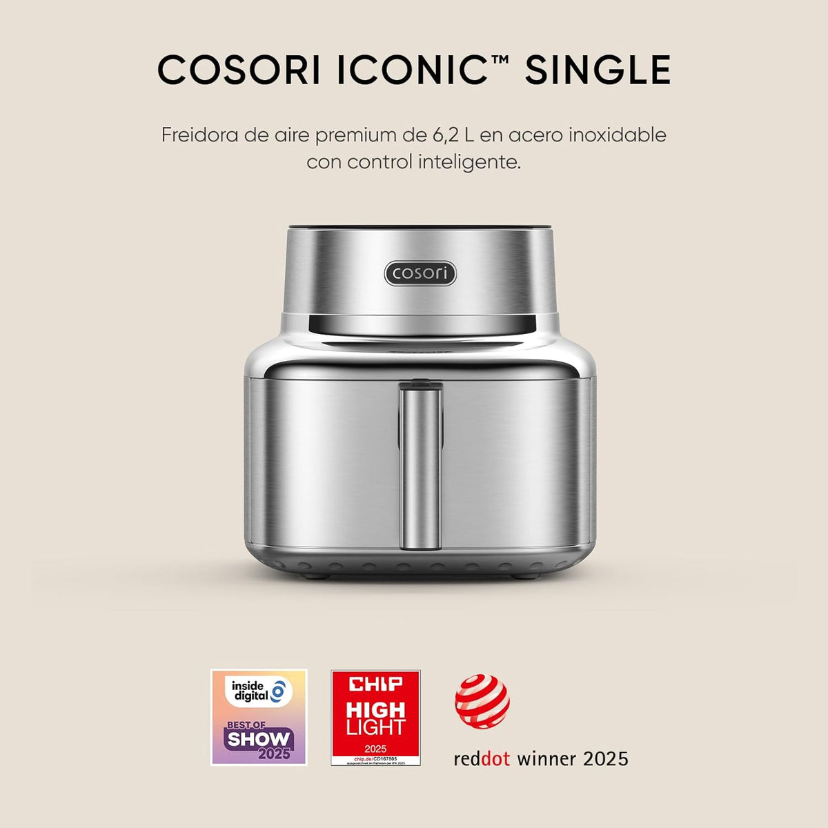 Freidora de aire COSORI ICONIC galardonada con premios internacionales de diseño y tecnología