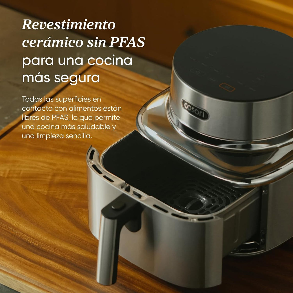Freidora de aire COSORI sin PFAS para una cocina más segura y saludable